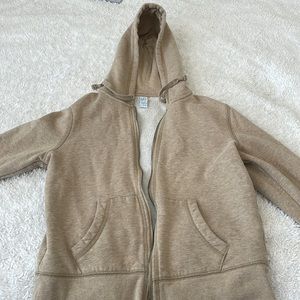 Beige/Brown Zip Up Hoodie